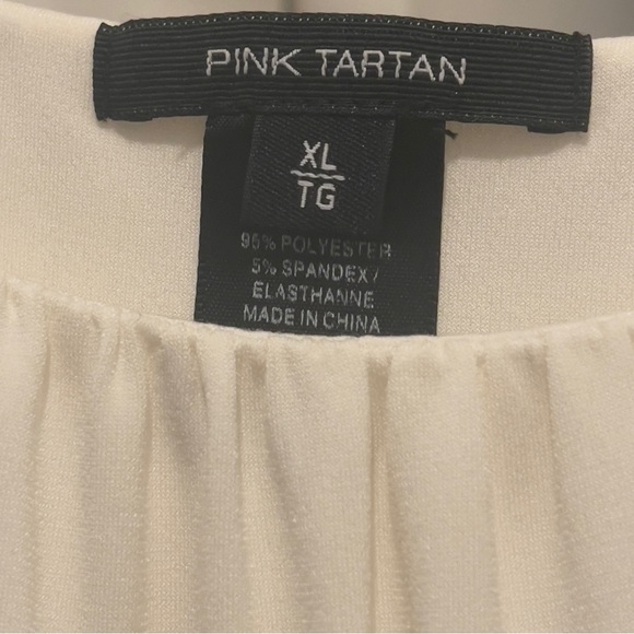 PreLoved Pink Tartan white dress - Picture 4 of 4